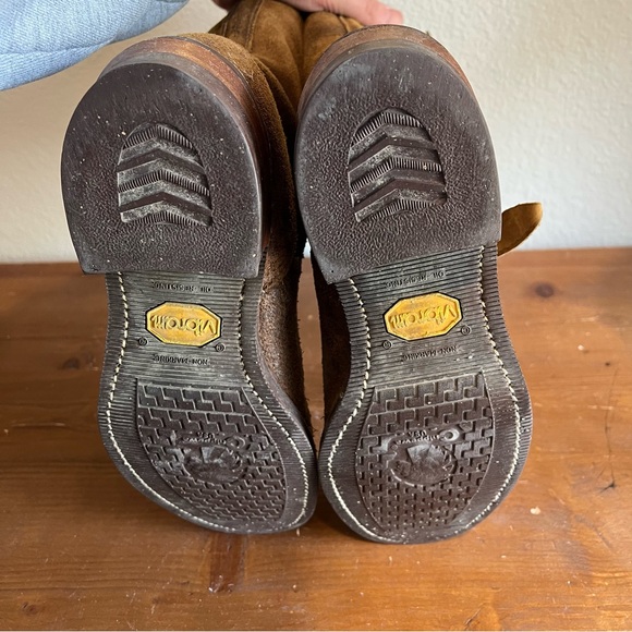 VTG Chippewa Brown Bomber Jacket Suede Engineer Boots Mens 11D Made USA 27911 - Picture 10 of 13